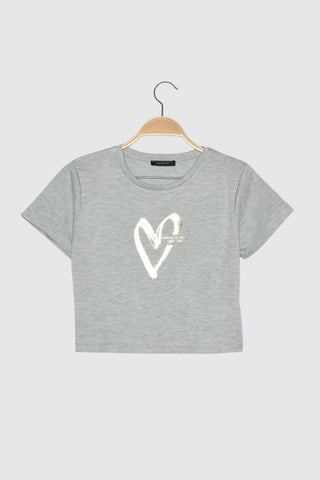 Trendyol Printed Crop Knitted T-Shirt TWOSS21TS0241