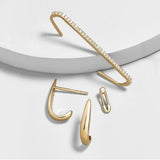Peri'sBox 4Pcs/Set Love Heart Gold Small Hoop Earrings Cherry Rhinestone Earrings for Women Cute Romantic Earrings 2020 Trendy