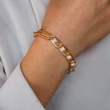 Punk 2021 Gold Color Charm Chain Bracelets For Women Pearl Coin Butterfly Alloy Bangle Bracelets Fashion Bohemian Jewelry Gift