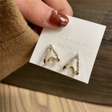 17KM Vintage Cubic Zirconia Round Stud Earrings Set For Women Silver Color Crystal Rhinestone Bow Earrings Brinco Jewelry