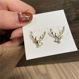 17KM Vintage Cubic Zirconia Round Stud Earrings Set For Women Silver Color Crystal Rhinestone Bow Earrings Brinco Jewelry