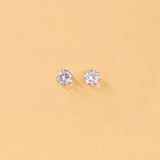 17KM Vintage Cubic Zirconia Round Stud Earrings Set For Women Silver Color Crystal Rhinestone Bow Earrings Brinco Jewelry