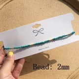Simple Seed Beads Strand Necklace Women String Beaded Short Choker Necklace Jewelry Chokers Necklace Gift 1pc