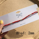 Simple Seed Beads Strand Necklace Women String Beaded Short Choker Necklace Jewelry Chokers Necklace Gift 1pc