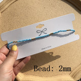 Simple Seed Beads Strand Necklace Women String Beaded Short Choker Necklace Jewelry Chokers Necklace Gift 1pc