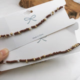 Simple Seed Beads Strand Necklace Women String Beaded Short Choker Necklace Jewelry Chokers Necklace Gift 1pc