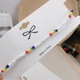 Simple Seed Beads Strand Necklace Women String Beaded Short Choker Necklace Jewelry Chokers Necklace Gift 1pc