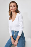 Trendyol Long Sleeve Cycling Neck Basic Knitted T-Shirt TWOAW21TS0098 футболка топ футболка женский tops футболки топ женский топы