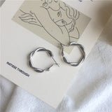 LATS Fashion Distortion Interweave Twist Metal Circle Geometric Round Hoop Earrings for Women Accessories Retro Party Jewelry