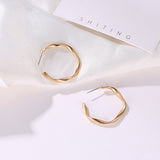 LATS Fashion Distortion Interweave Twist Metal Circle Geometric Round Hoop Earrings for Women Accessories Retro Party Jewelry