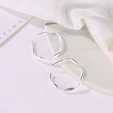 LATS Fashion Distortion Interweave Twist Metal Circle Geometric Round Hoop Earrings for Women Accessories Retro Party Jewelry