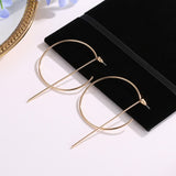 LATS Fashion Distortion Interweave Twist Metal Circle Geometric Round Hoop Earrings for Women Accessories Retro Party Jewelry