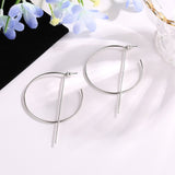 LATS Fashion Distortion Interweave Twist Metal Circle Geometric Round Hoop Earrings for Women Accessories Retro Party Jewelry