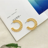 LATS Fashion Distortion Interweave Twist Metal Circle Geometric Round Hoop Earrings for Women Accessories Retro Party Jewelry