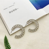 LATS Fashion Distortion Interweave Twist Metal Circle Geometric Round Hoop Earrings for Women Accessories Retro Party Jewelry