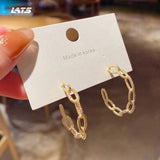 LATS Fashion Distortion Interweave Twist Metal Circle Geometric Round Hoop Earrings for Women Accessories Retro Party Jewelry