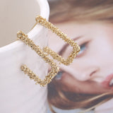 LATS Fashion Distortion Interweave Twist Metal Circle Geometric Round Hoop Earrings for Women Accessories Retro Party Jewelry