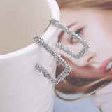 LATS Fashion Distortion Interweave Twist Metal Circle Geometric Round Hoop Earrings for Women Accessories Retro Party Jewelry