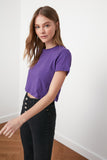 Trendyol Women t-shirts crop top ladies short tshirt solid female tee женские футболки с короткими mujer camisetas TWOSS20TS0135