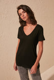 Trendyol Viscose Blended V-Neck Basic Knitted T-Shirt TWOSS20TS0131