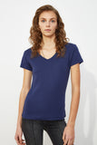 Trendyol 100 Cotton Rib V-Neck Slimfit Knitted T-Shirt TWOSS20TS0130