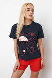 Trendyol Printed Semifitted Knitted T-Shirt TWOSS21TS0520
