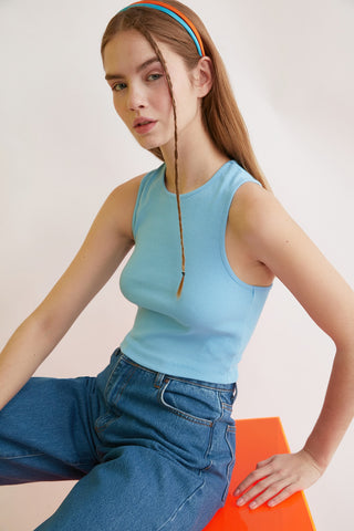 Trendyol Halter Collar Ribbed Crop Knitting Athlete TWOSS21AL0017