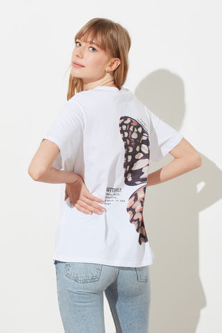 Trendyol Boyfriend Printed Knitted T-Shirt TWOSS21TS0369