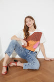 Trendyol Printed Boyfriend Knitted T-Shirt TWOSS21TS1203