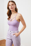 Trendyol Cross Strap Detail Ribbed Knit Undershirt TWOSS21AL0047