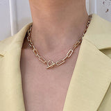 Goth Pearl Choker Necklace Gold Color Lasso Pendants Women Jewelry On The Neck Chain Beads Necklace Chocker Collar For Girl Kpop