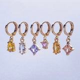 5Pair Fashion Round Twist Copper Small Hoop Earrings Set for Women Simple Gold CZ Crystal Long Chain Earring Jewelry 2021 New