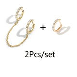 5Pair Fashion Round Twist Copper Small Hoop Earrings Set for Women Simple Gold CZ Crystal Long Chain Earring Jewelry 2021 New