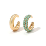 5Pair Fashion Round Twist Copper Small Hoop Earrings Set for Women Simple Gold CZ Crystal Long Chain Earring Jewelry 2021 New