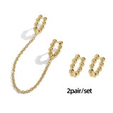 5Pair Fashion Round Twist Copper Small Hoop Earrings Set for Women Simple Gold CZ Crystal Long Chain Earring Jewelry 2021 New