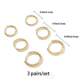5Pair Fashion Round Twist Copper Small Hoop Earrings Set for Women Simple Gold CZ Crystal Long Chain Earring Jewelry 2021 New