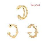 5Pair Fashion Round Twist Copper Small Hoop Earrings Set for Women Simple Gold CZ Crystal Long Chain Earring Jewelry 2021 New