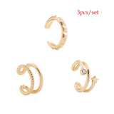 5Pair Fashion Round Twist Copper Small Hoop Earrings Set for Women Simple Gold CZ Crystal Long Chain Earring Jewelry 2021 New