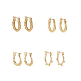 5Pair Fashion Round Twist Copper Small Hoop Earrings Set for Women Simple Gold CZ Crystal Long Chain Earring Jewelry 2021 New