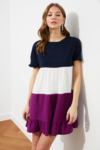 Trendyol With Color Block Knit Dress TWOSS20EL1638