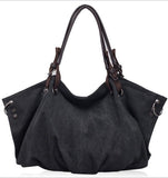 Women Fashion Canvas Handbags Retro Large Capacity Female Shoulder Bags Stylish Casual Crossbody Bags Classic Solid Totes TTOU