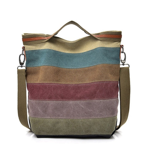 Tinkin Casual Women Canvas Shoulder Bag Simplicity Female Handbag Soft Medium Size Messenger Bag for Teenagers