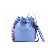 DAUNAVIA Women bag with Colorful Strap Bucket Bag Women PU Leather Shoulder Bags Brand Designer Ladies Crossbody messenger Bags