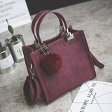 Hot Handbag Women Casual Tote Bag Female Large Shoulder Messenger Bags High Quality PU Leather Handbag With Fur Ball Sac a main