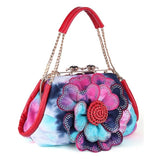 2018 New Designer Women Handbag Colorful Flower Women's Tote Women Messenger Bags Fashion  Ladies Shoulder Bag Bolsas LB867