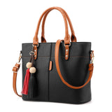 Petrichor Large Capacity Tassel Tote Bag Women Soft Leather Ladies Handbag Crossbody Messenger Bags Female Purse Shoulder Bag