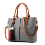 Petrichor Large Capacity Tassel Tote Bag Women Soft Leather Ladies Handbag Crossbody Messenger Bags Female Purse Shoulder Bag