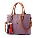 Petrichor Large Capacity Tassel Tote Bag Women Soft Leather Ladies Handbag Crossbody Messenger Bags Female Purse Shoulder Bag