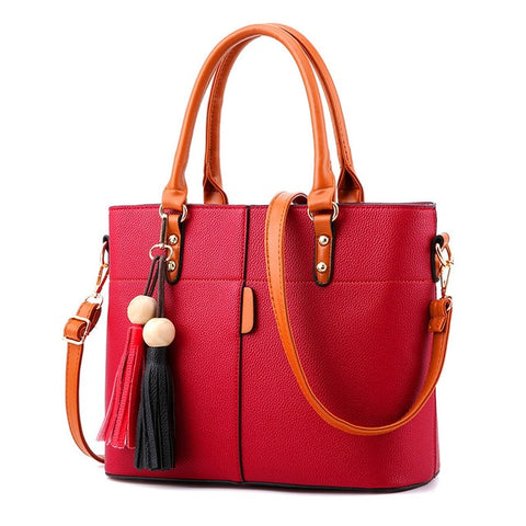 Petrichor Large Capacity Tassel Tote Bag Women Soft Leather Ladies Handbag Crossbody Messenger Bags Female Purse Shoulder Bag