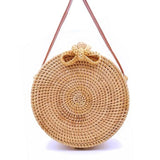 Vietnam Hand Woven Bag Round Rattan Straw Bags Bohemia Style Beach Circle Bag 2018 Popular LB965
